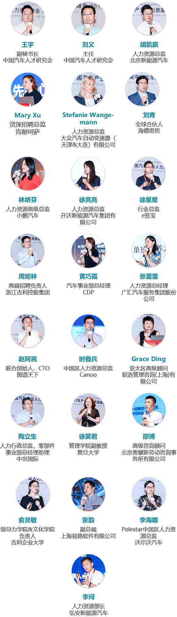 第四届中国汽车产业人力资源峰会 2020-往届回顾（2019演讲嘉宾）
