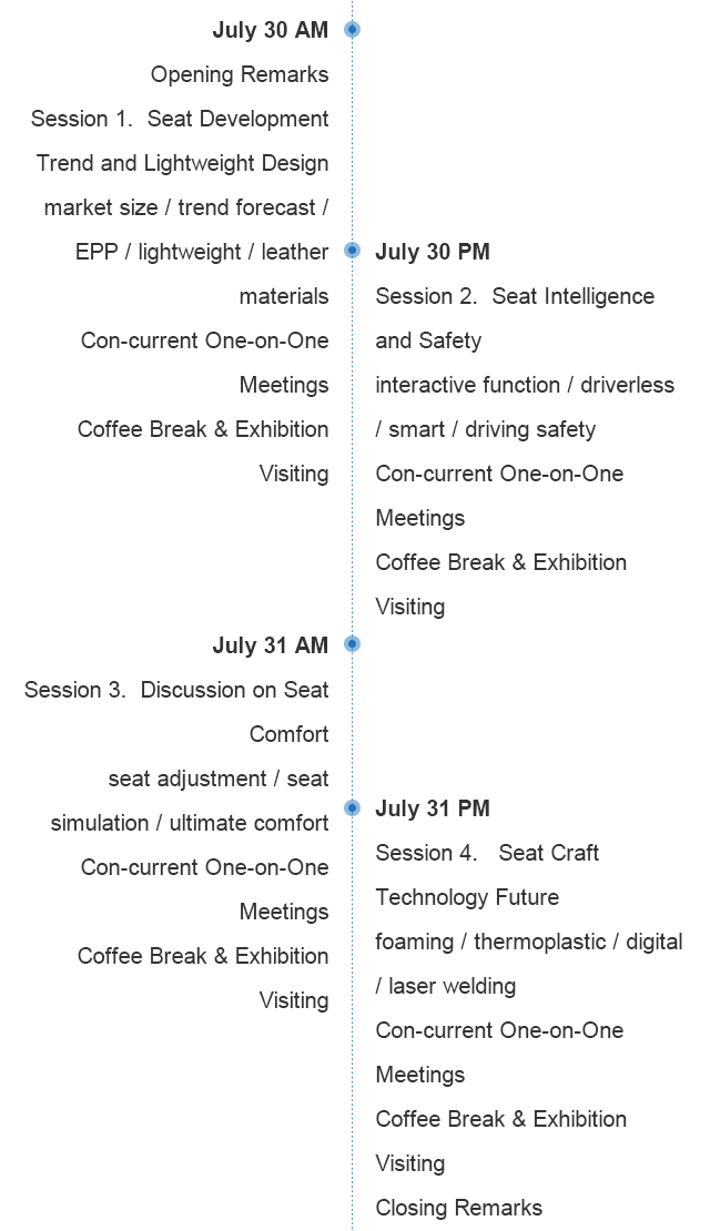 2nd China Automotive Seating Summit 2020-Event Structure